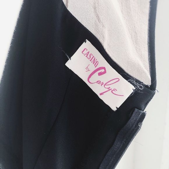 60's VINTAGE | Black Mesh Pleated Chiffon Dress | Best FIt XS/S - Picture 6 of 7